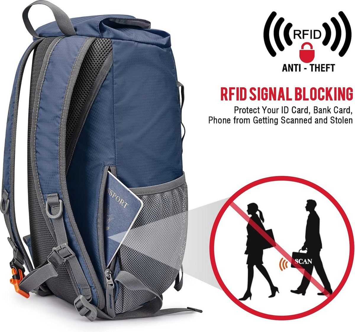 15 l ultralichte opvouwbare kleine trekkingrugzak voor dames en heren, wandelrugzak, dagrugzak, reisrugzak voor outdoor, wandelen, kamperen, reizen, klimmen