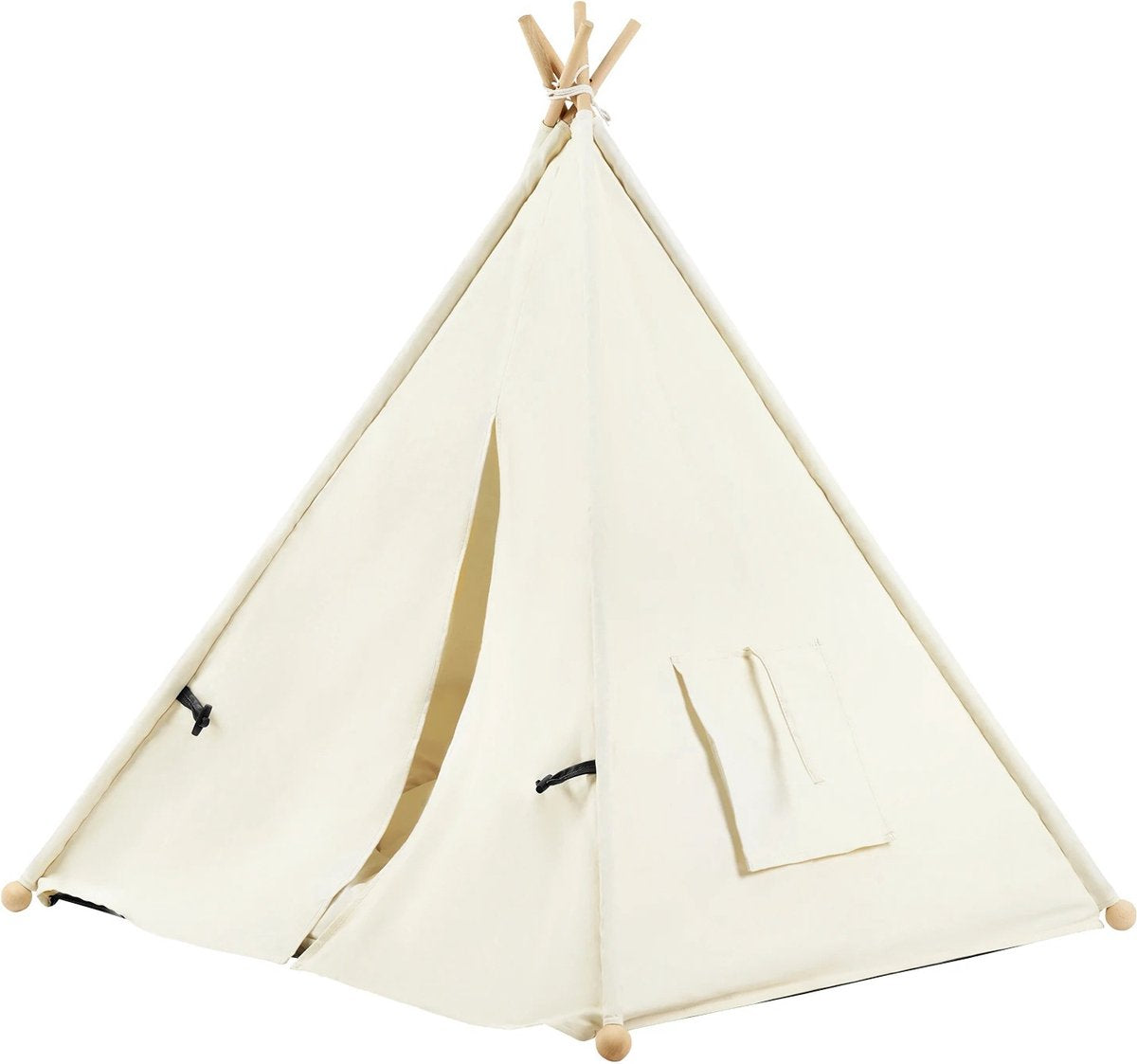Bealive® Hondenmand - Binnenkennel - Dierenhuis - Tipi bed met raam voor huisdieren - Met zacht, afneembaar kussen -
