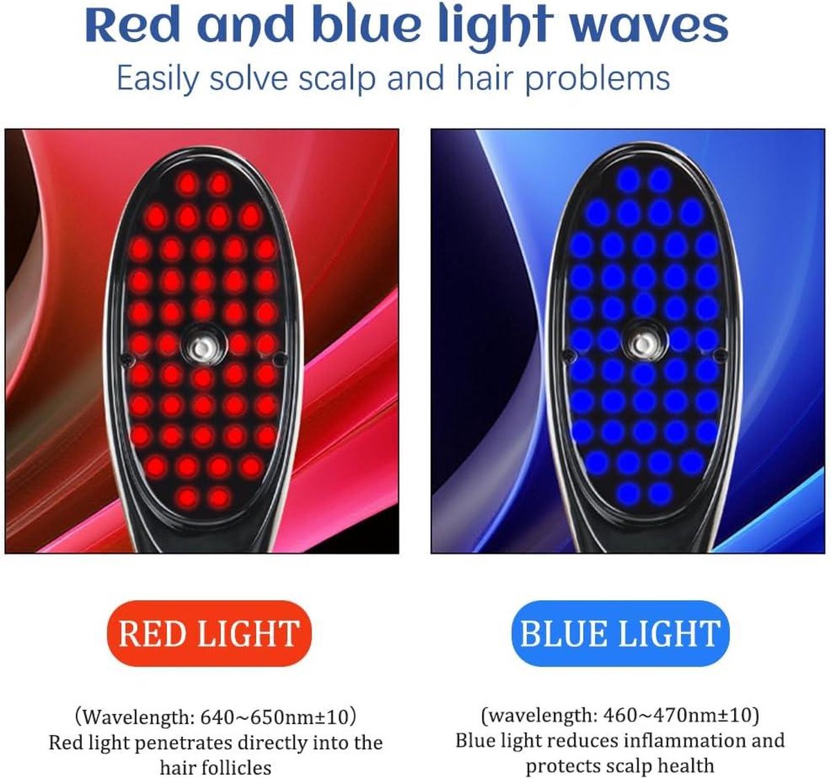 Scalp Massager Therabrush 2-in-1 Electric Massage Brush - Spray Massage Comb with Red and Blue Light