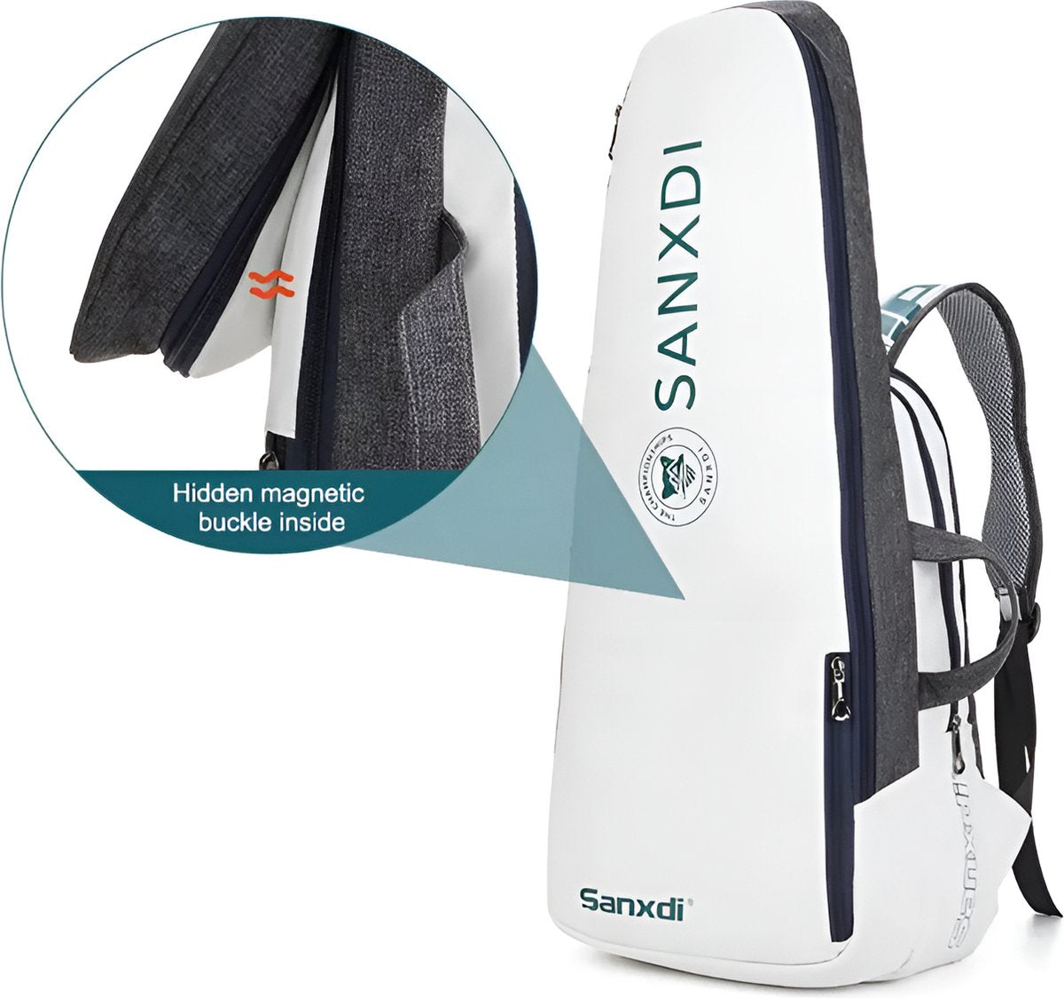 E-Shop4u - Tennis Bag - Foldable Tennis Backpack - Racket Sports - Grey - Foldable - Tennis Racket - Squash - Badminton - Padel - Shoes - Clothing - Sport - Travel - Hiking - Free Shipping