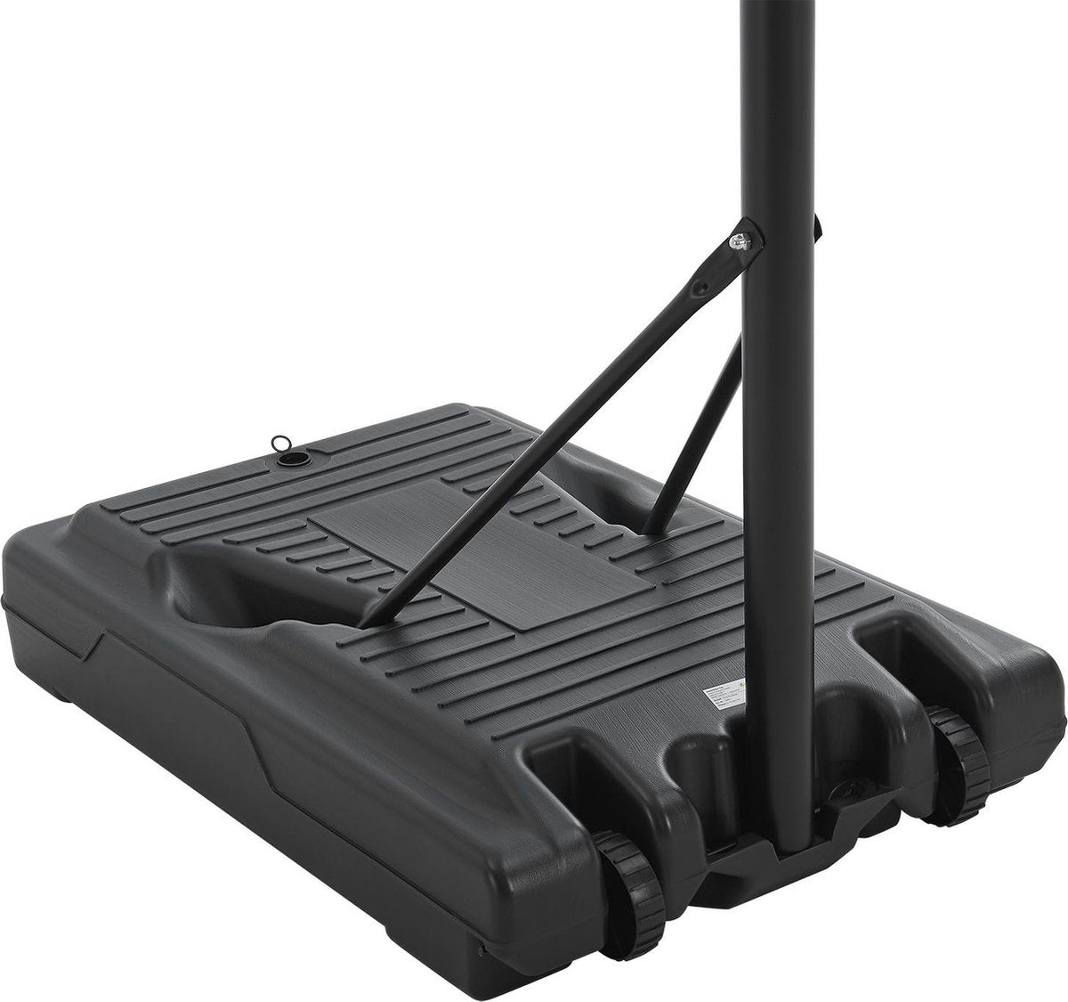 Mobile and height-adjustable basketball hoop