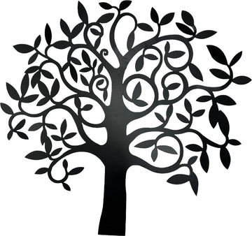 Wanddecoratie Metalen boom - Zwart - 73 cm breed x 70 cm hoog