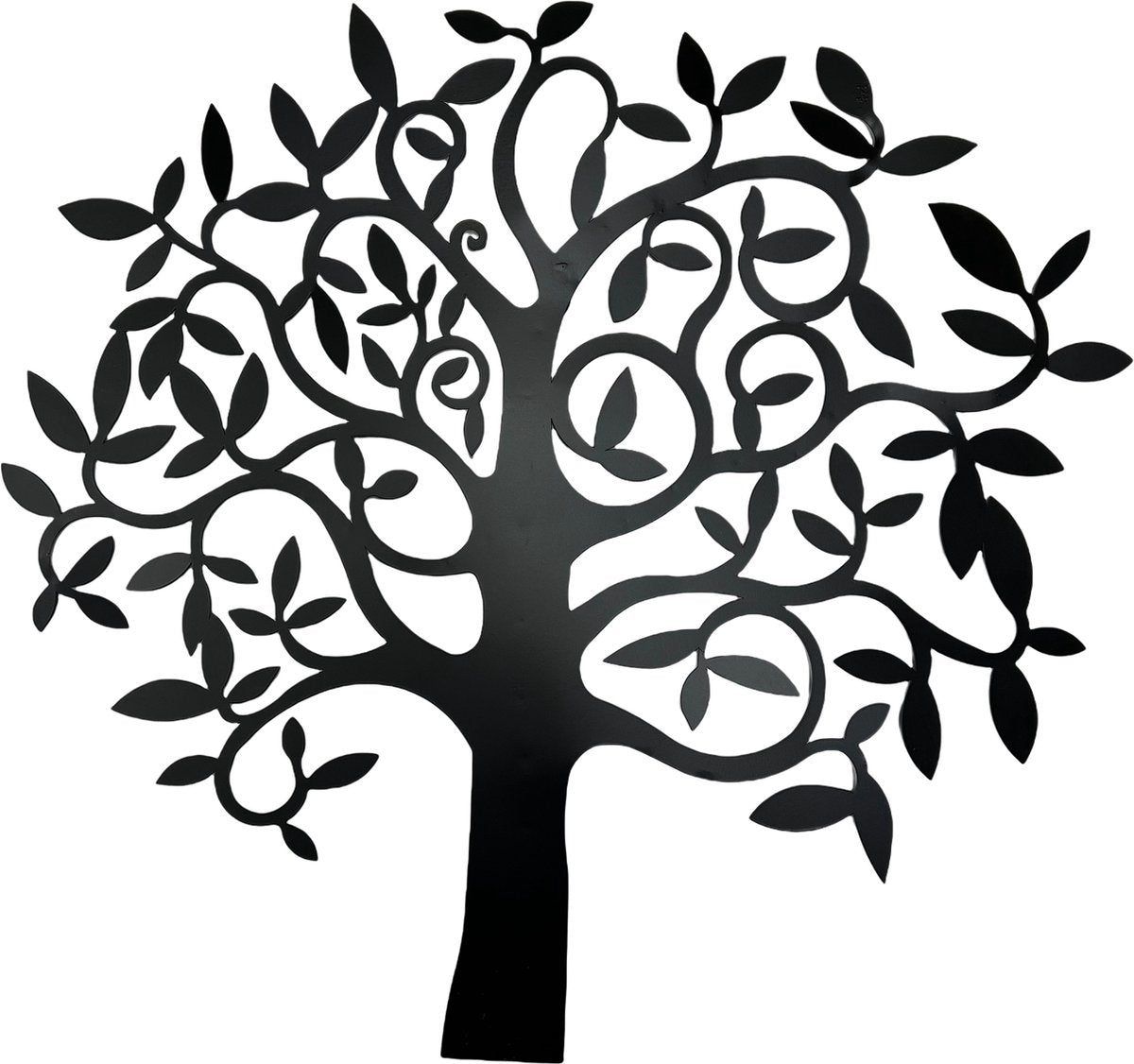 Wanddecoratie Metalen boom - Zwart - 73 cm breed x 70 cm hoog