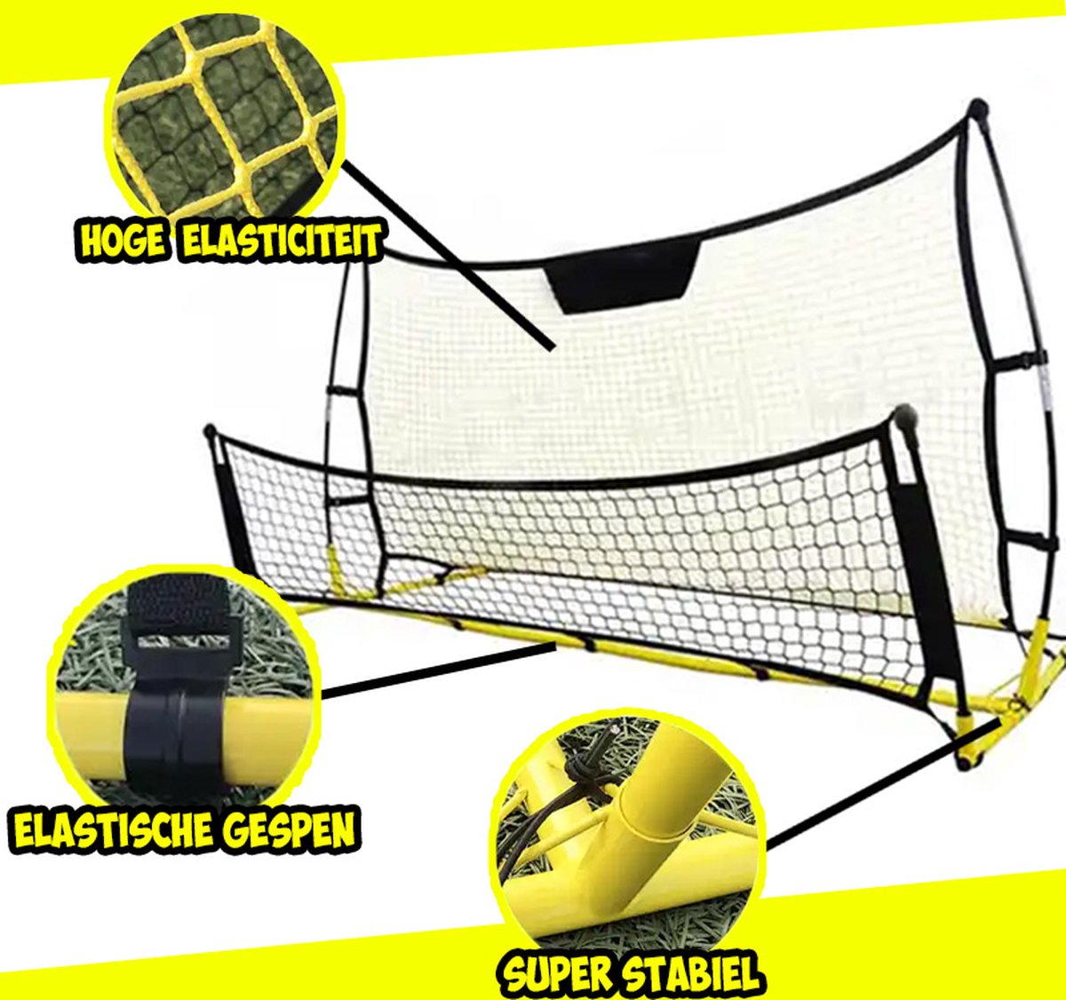Football Rebounder - INCL. CARRY BAG - 2-in-1 Rebounder - Football Training Equipment - Kickback - Football Bouncer - Football Goal - Football Gear - Football