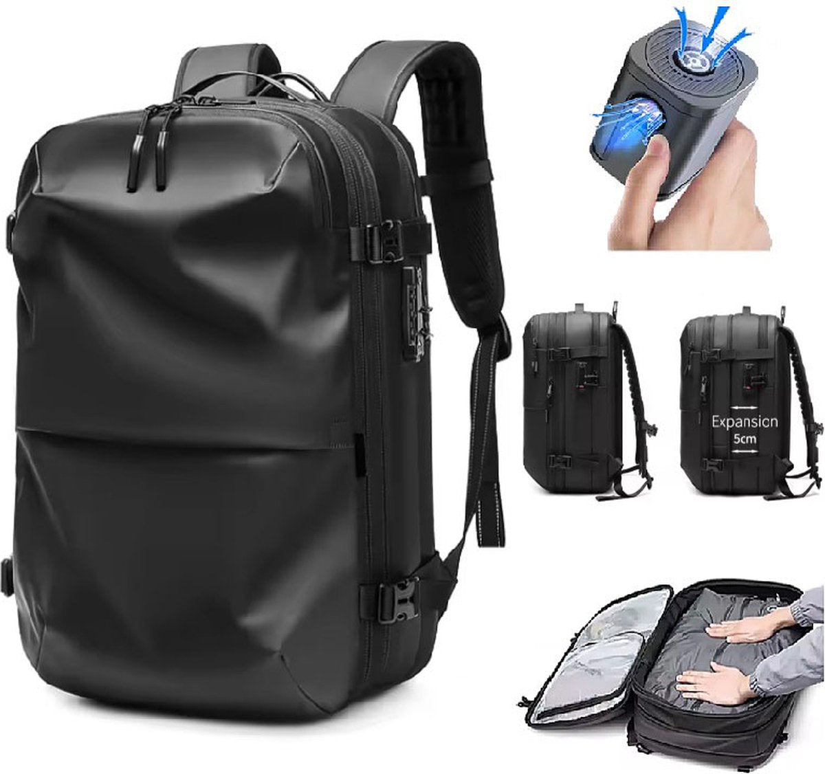Traveler - Vacuum Backpack - Airbag - Travel Bag - Hand Luggage - Large Travel Backpack for Women and Men