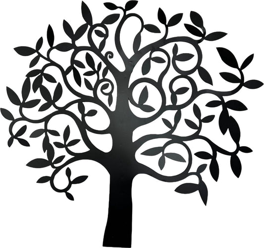 Metal Tree Wall Art - Black - 73 cm wide x 70 cm high
