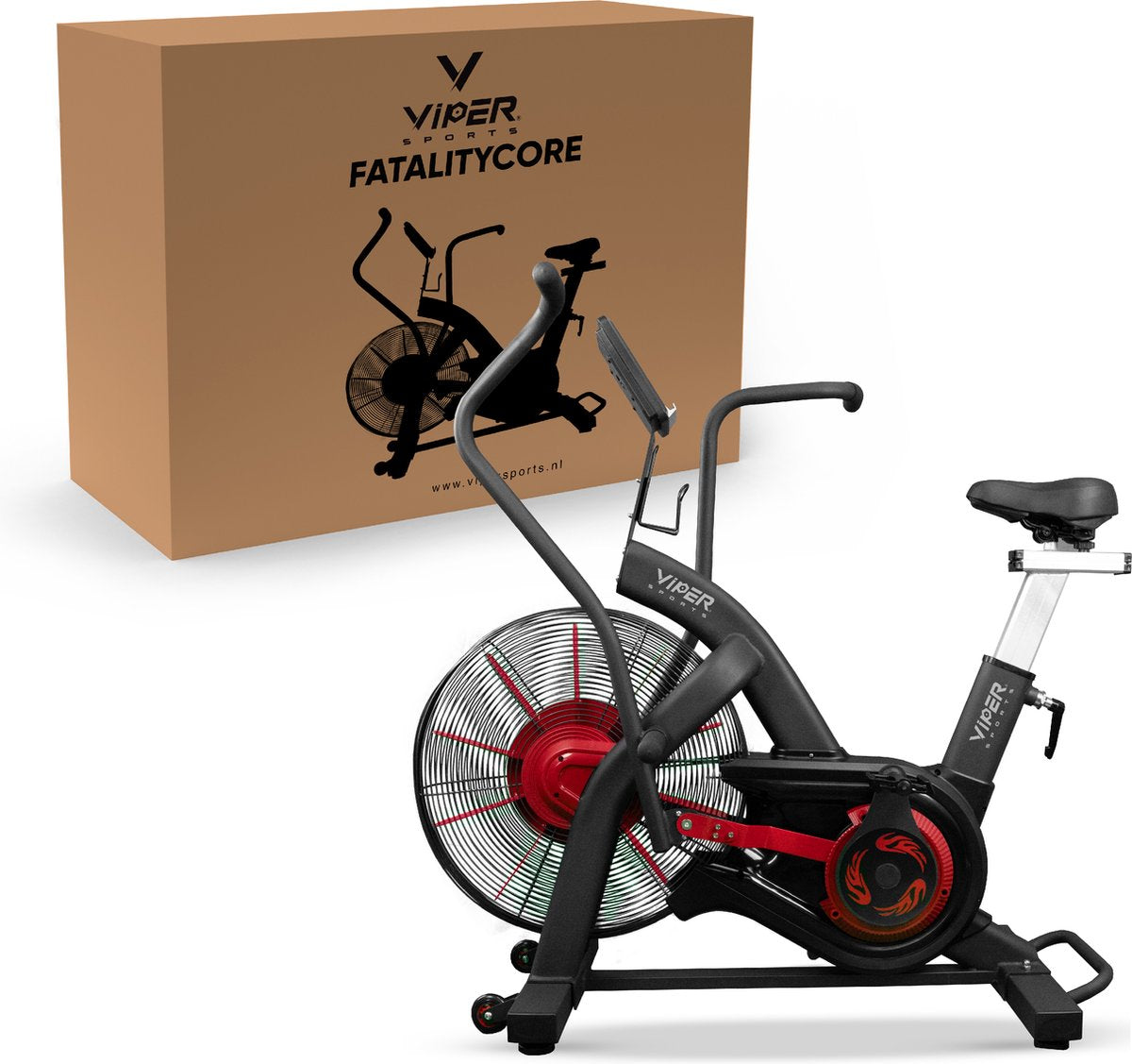 Viper Sports FatalityCore – Airbike – Fitnessapparaat – 127x65x123 cm – Zwart/Rood
