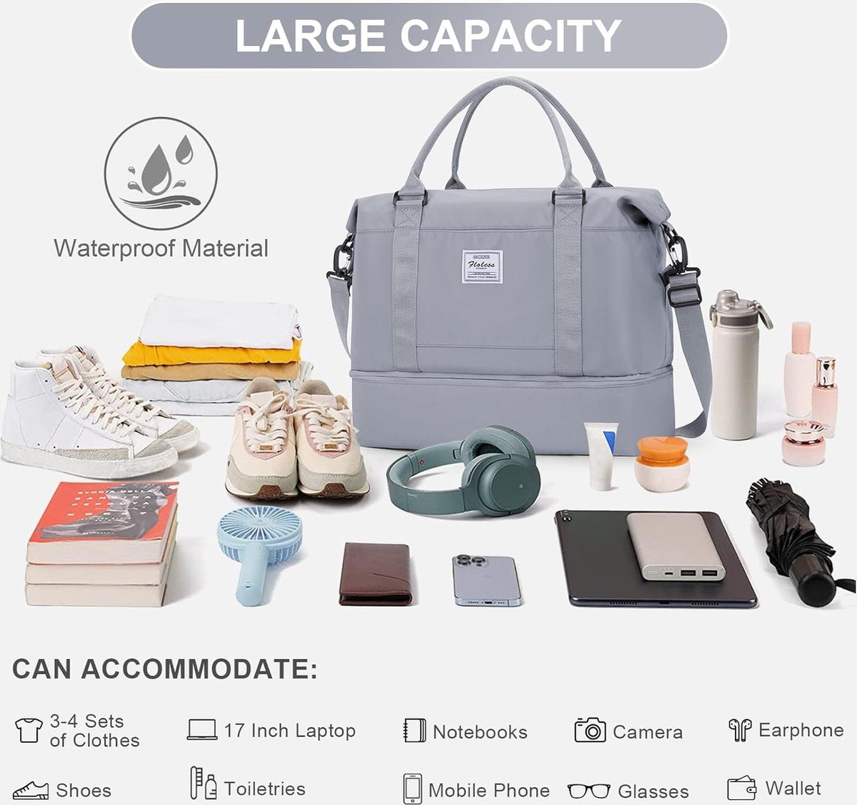 Handbagage, 40 x 20 x 25 cm, handbagage, tas voor vliegtuig, reistas, uitbreidbare handbagagetas, 45 x 36 x 20 cm, voor Easyjet Cabin bag, sporttas, overnight weekendtas, trainingstas,