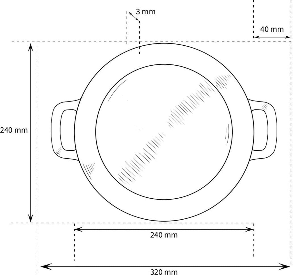 Combekk Sous Chef gietijzeren braadpan - 24cm - oranje