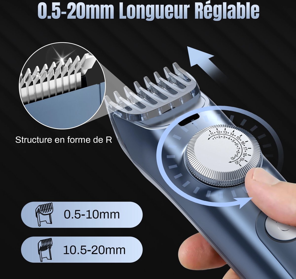 Hair Clipper Machine - Waterproof - Professional Cordless Hair Clipper - Electric Hair Cutting - Barber Trimmers - Men - Black