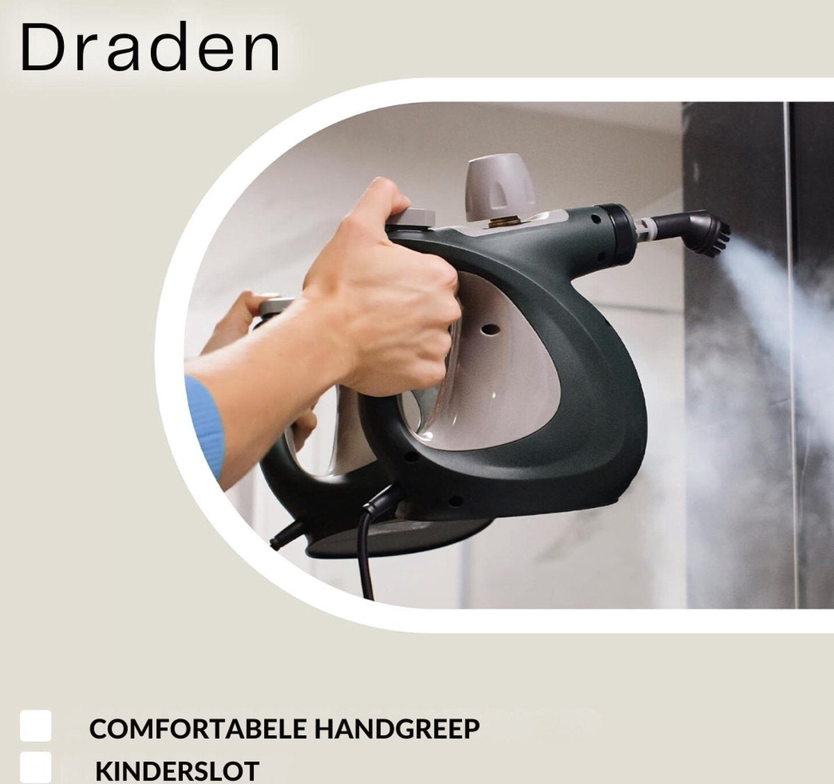Stoomreiniger - Handstoomreiniger - Veelzijdig - Multifunctioneel - Incl. 9 Accessoires - Zwart