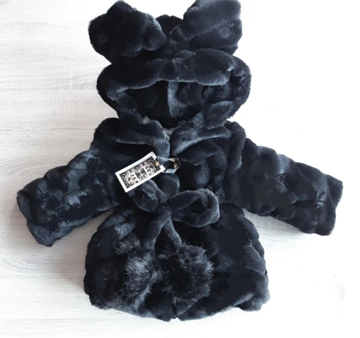 Size 92 Fur coat Teddy coat Black Children's jacket soft baby and child jacket