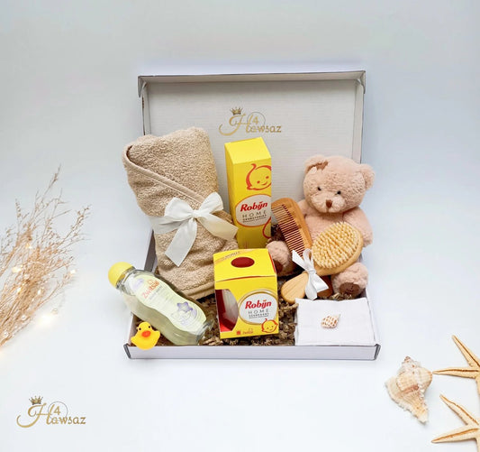 Giftset - Genderneutraal baby cadeau 9 stuks - Kraamcadeau voor jongens en meisjes - Baby knuffel - knuffel | babycadeaus | Badcape - Baby gift | Babycadeau | Babyshower | Geboortecadeau | Kam en borstel set | Babyverzorging - Zwitsal