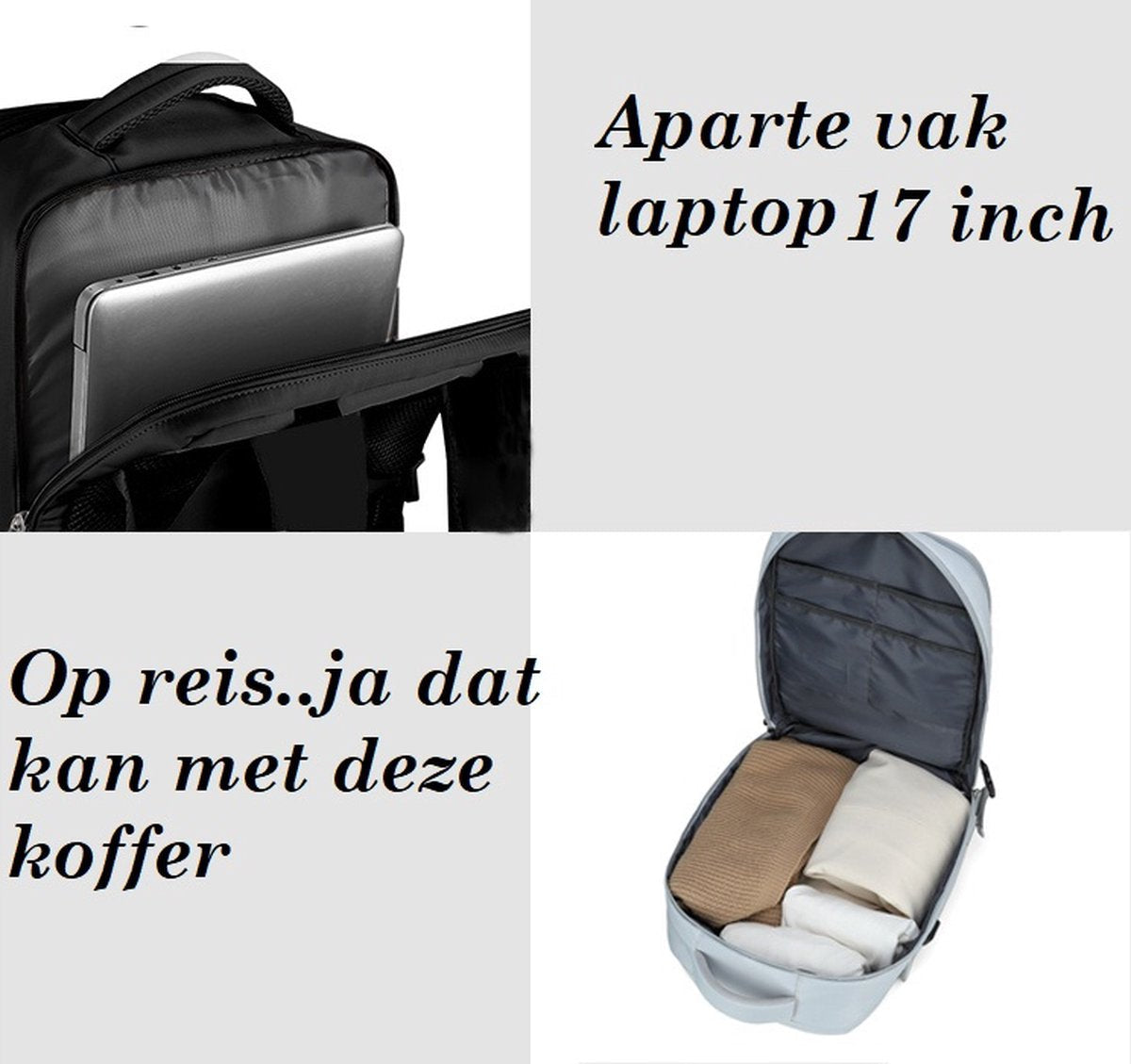 Avoir Avoir® Rugzak - Laptoptas - 17 inch - Dames en Heren - Anti-Diefstal - Waterdicht - Rugtas - tot 40 Liter - Laptop Rugtas - Laptoptas Zwart