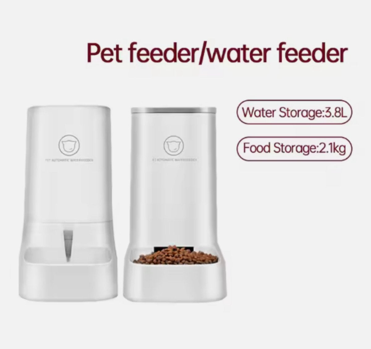 Pet Automatic Food and Water Bowl - Dog and Cat Feeder - Set of 2