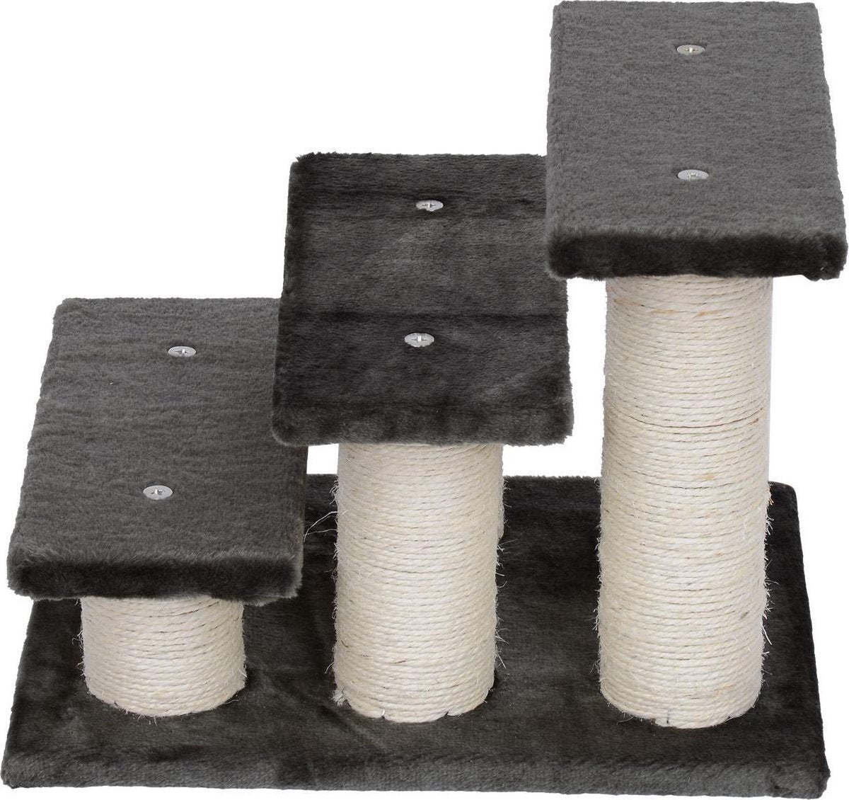 Huisdier trapje met 3 treden grijs 45 x 35 x 34cm