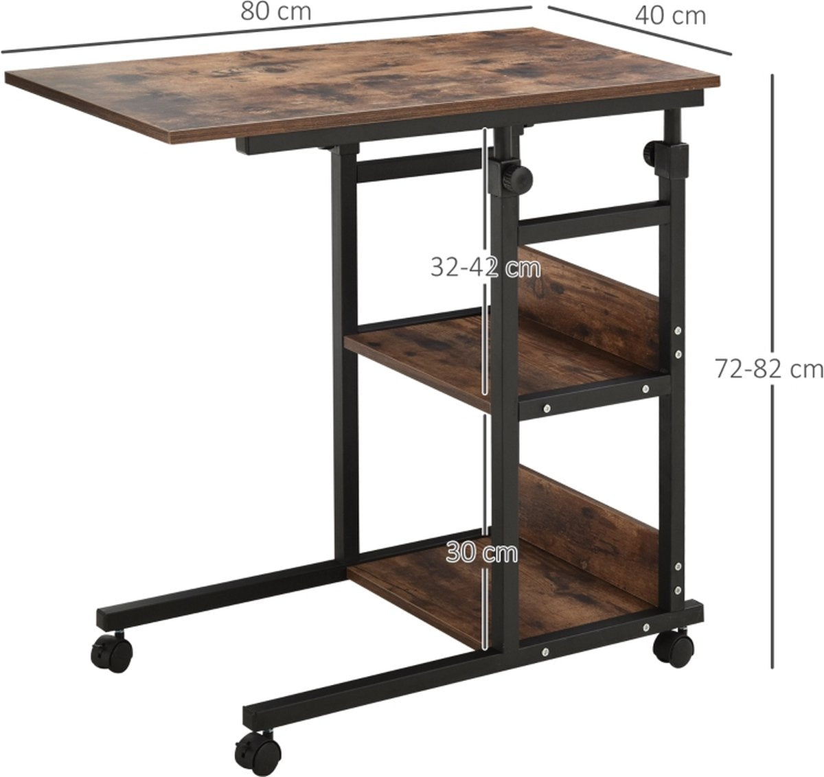 Side table on wheels - Coffee table - Table - Black