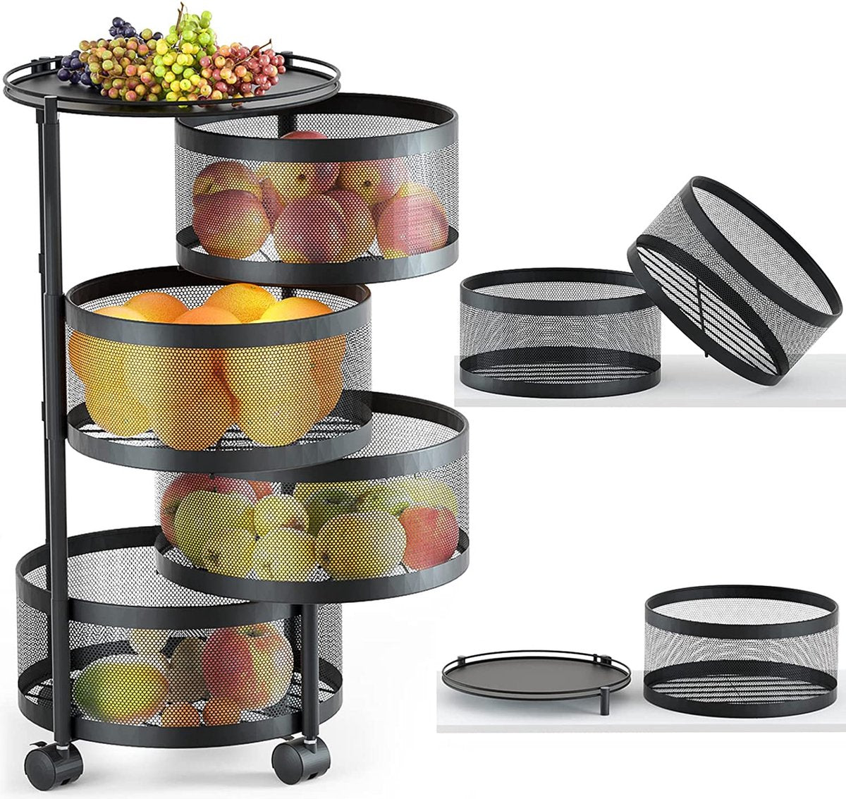 Luxe fruitschaal – Fruitmand – Fruitmandje – Fruit Opberger – Fruitschaal – Fruitmand – Luxe Fruit Etagere