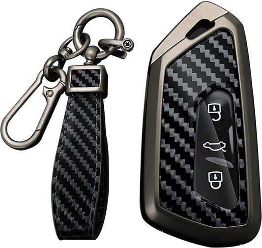 Key case VW Golf 8 GTE GTI ID.3 ID.4 - Seat Leon MK4 Cupra Formentor - Skoda Octavia Enyaq metal key cover - keychain with logo