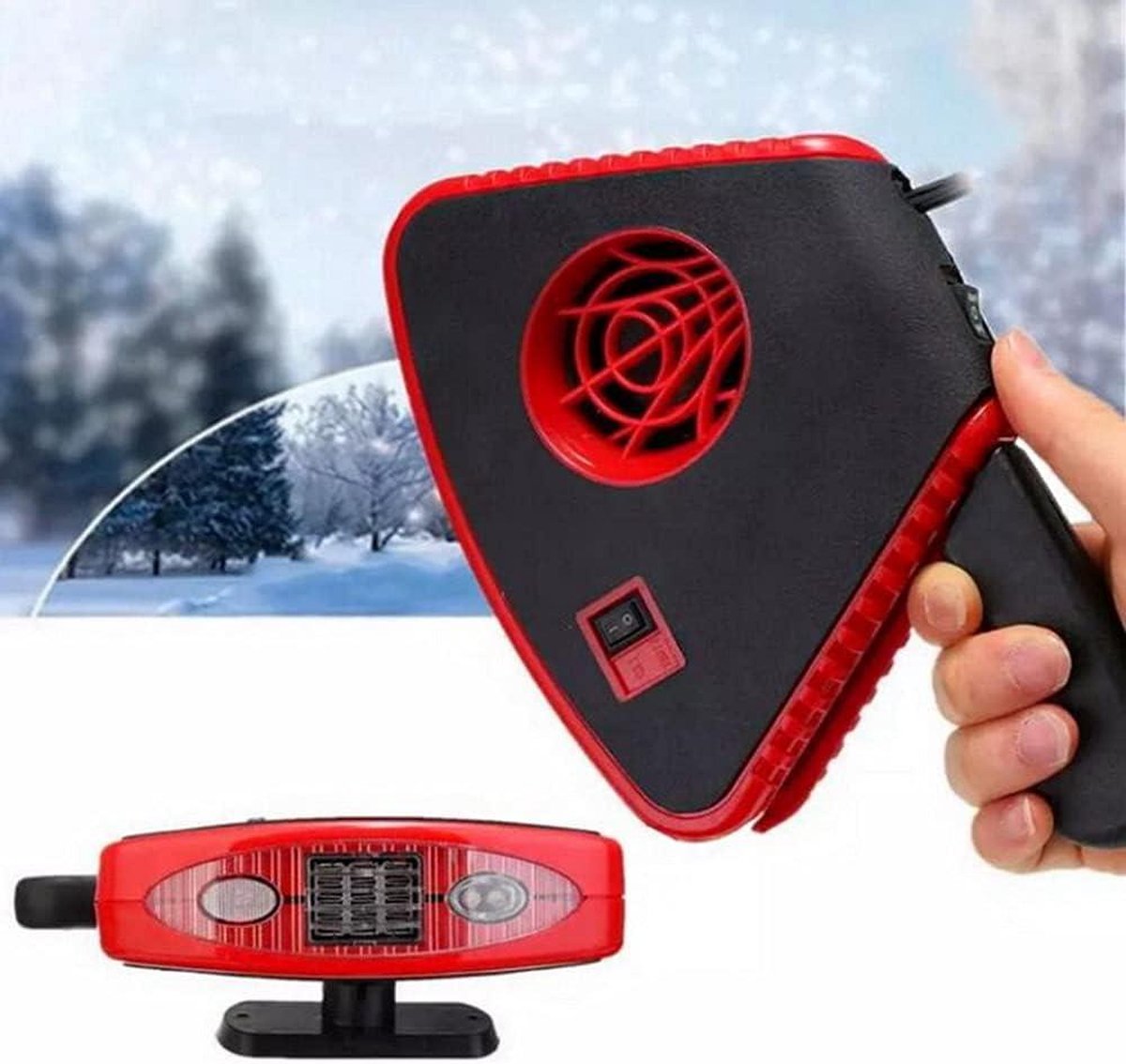 Auto Verwarming Elektrische Kachel Ventilator - Riloer 150 W 12 V - Voorruit Ontdooier met Opvouwbaar Handvat en LED Zaklamp. Autokachel 12 volt verwarming