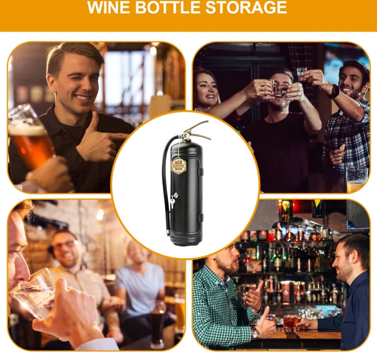 Unique Fire Extinguisher Design Storage Box - Perfect for Liquor Bottles - Drink Bottle Holder Decoration