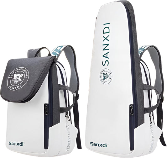 E-Shop4u - Tennis Bag - Foldable Tennis Backpack - Racket Sports - Grey - Foldable - Tennis Racket - Squash - Badminton - Padel - Shoes - Clothing - Sport - Travel - Hiking - Free Shipping