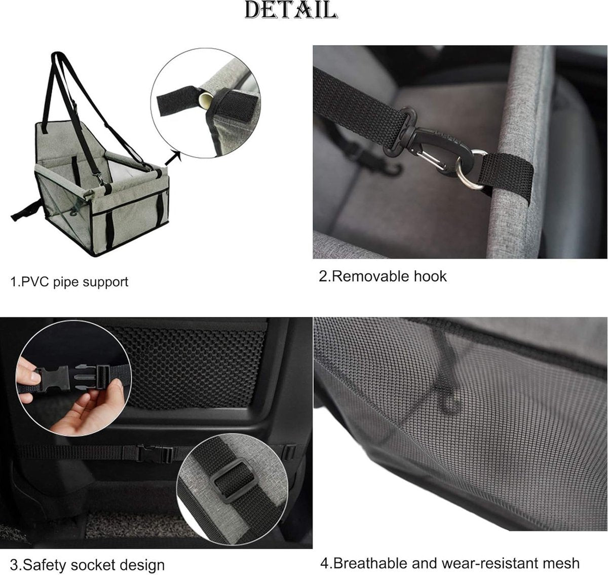 Car Dog Bed - Car Seat for Dogs - Car Basket for Dogs - Car Dog Chair - Car Dog Bed for Trunk - Car Dog Cushion - Dog Car Bed
