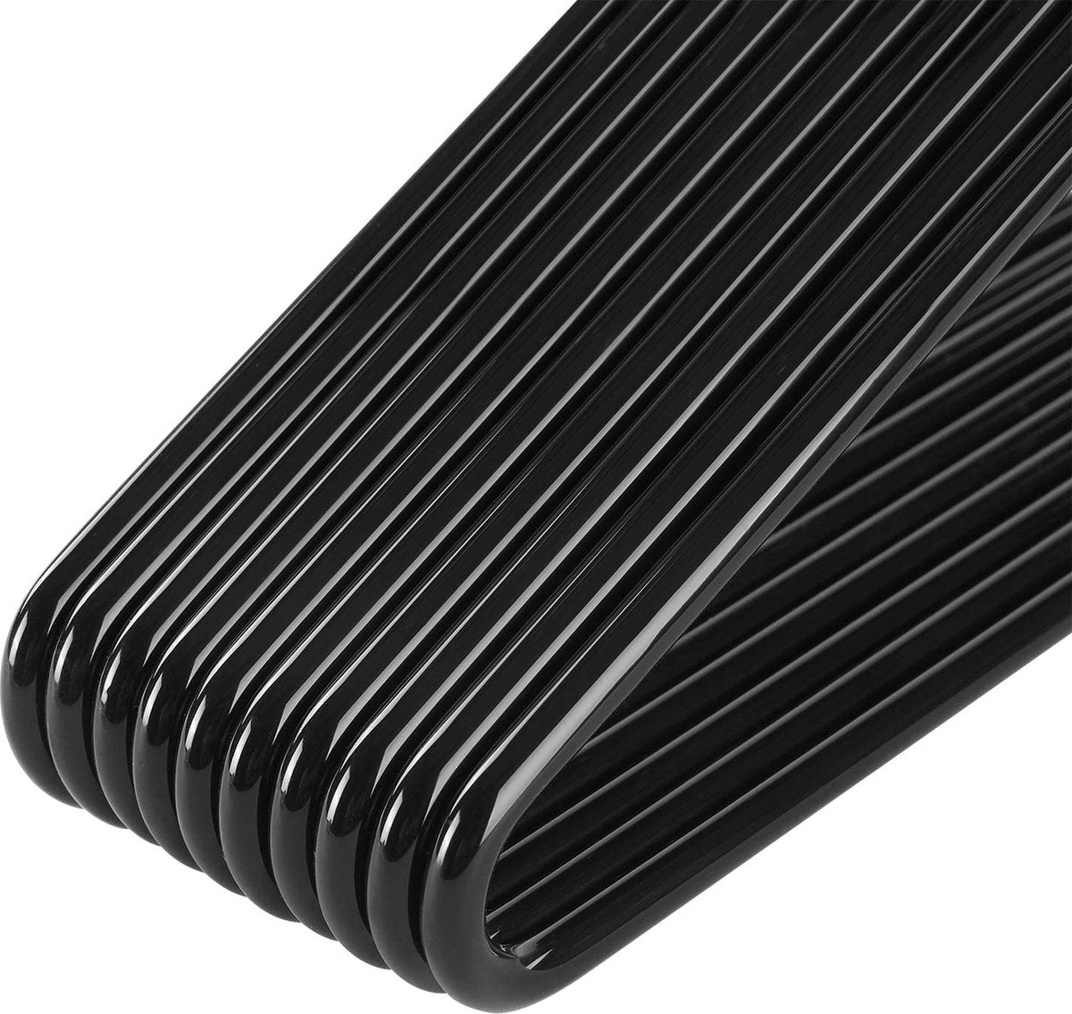 broekhanger van metaal, set van 20, kleerhanger, open ontwerp, antislip coating, ruimtebesparend, lengte 38 cm, zwart CRI008B01
