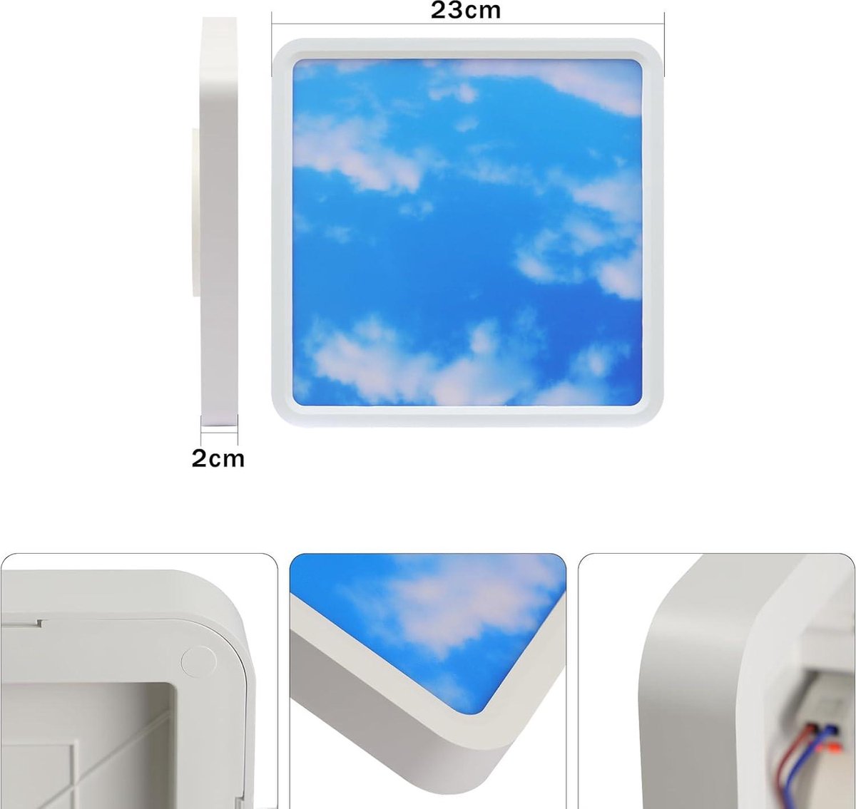 Bathroom Ceiling Light - Bathroom Lamp Ceiling LED Bedroom Lamp 23cm Children's Room - 4000K IP44 Square 23W Kitchen Hallway