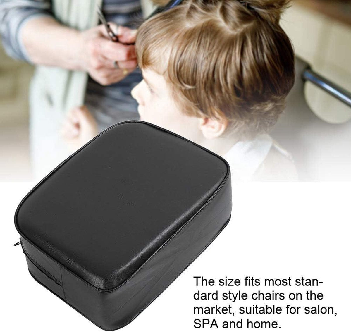 Kinderkussen Kappersstoel - Zitverhoger Kinderen Haarknippen Styling Beauty SPA-apparatuur (Zwart)