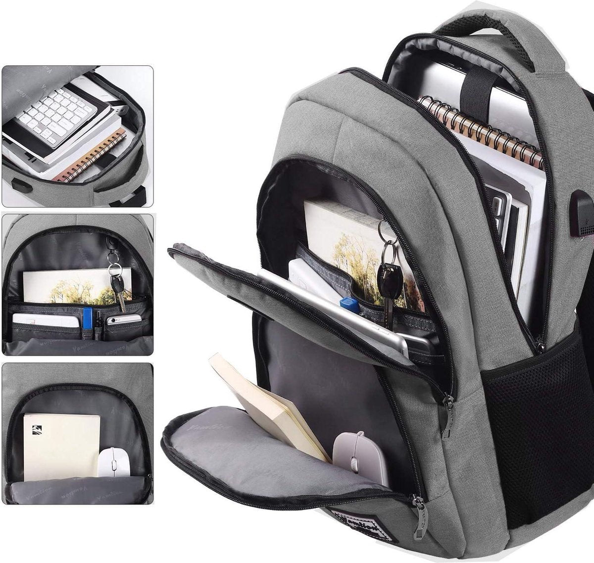 17.3 inch Laptop Rugzak voor Mannen en Vrouwen - Tiener Rugzak - Schooltas voor Jongens en Meisjes - Voor Universiteit Middelbare School Kantoor Werk Stedentrip Reis