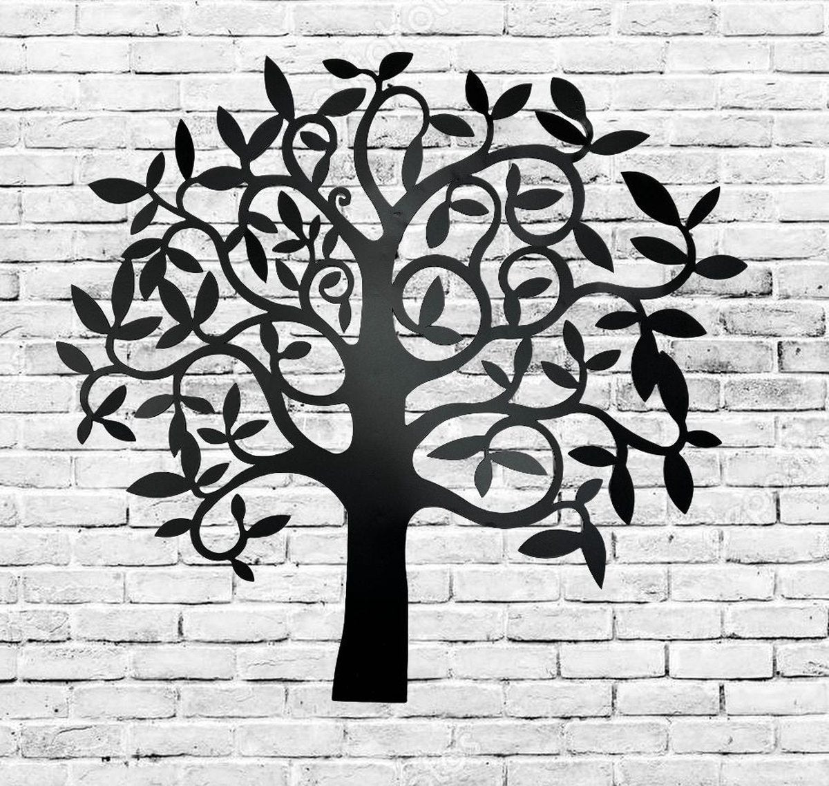 Metal Tree Wall Art - Black - 73 cm wide x 70 cm high