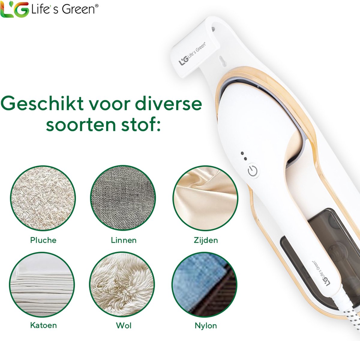 Life's Green® Garment Steamer - Met Handstomer - Stoomstrijkijzer - Stoomapparaat Kleding