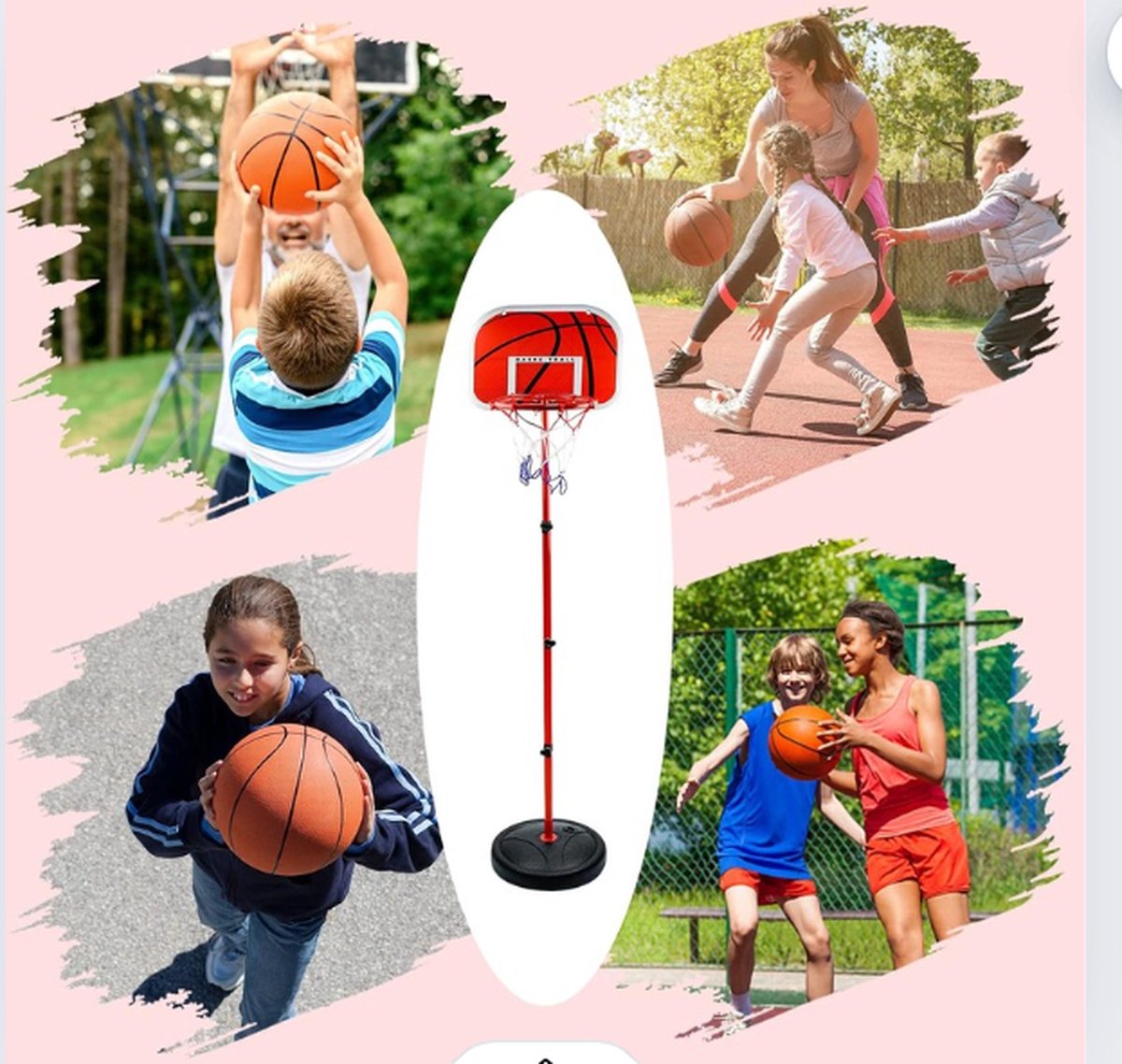 Basketbalset - Speelset Junior - Basketbalstandaard - Hoop - Basket - Ringen - Basketballen - Ring voor kinderen