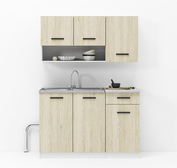 Kleine Keuken Strak - 120cm – Mini Keukenblok – Kitchenette met Franke Spoelbak – Goedkope Keukenkast