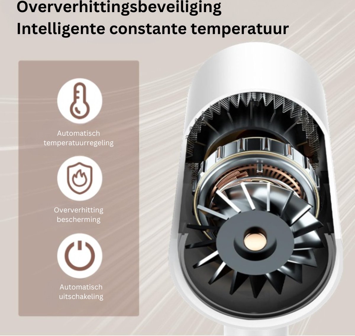 Haardroger Föhn - Föhn met Diffuser en Mondstuk - 2400 Watt - 3 Snelheden Standen Warm Koud - AC Motor - Droger - Zwart Paars