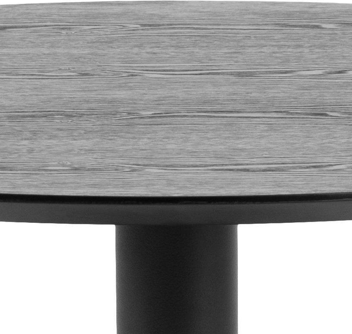 Eettafel Heeze - MDF - Zwart - Ø 80 cm en 75 cm hoog - Rond - Eetkamertafel - Keukentafel