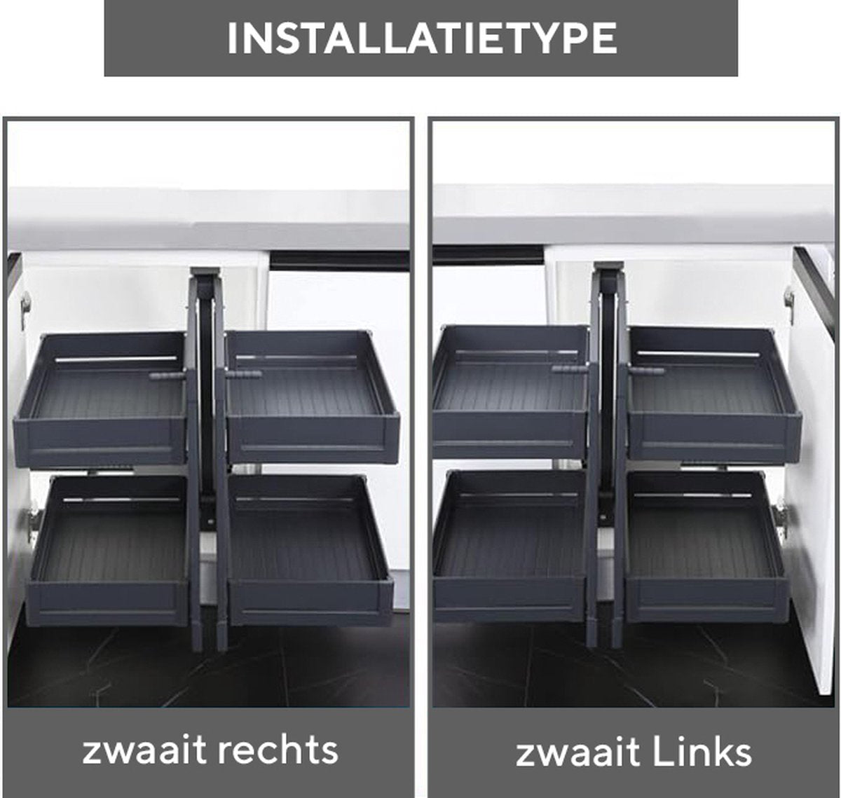 Milano Luxurious® Magic Corner - Kitchen Cabinet Organizers - Pull-out Kitchen Cabinet
