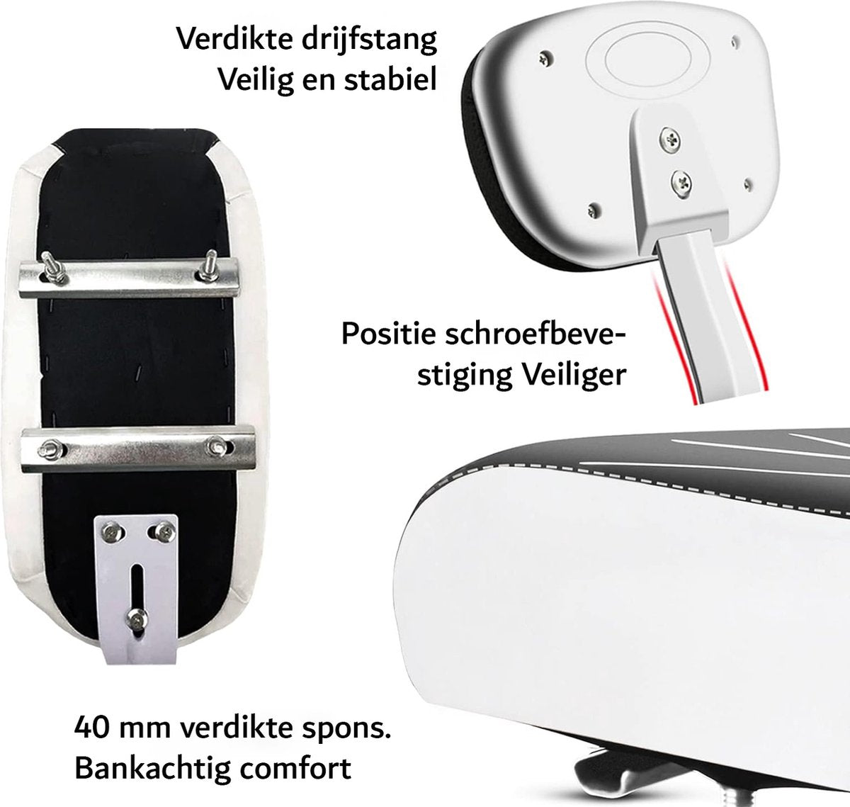 Fietsstoeltje - Fiets Achterzitje - Deluxe - met Rugleuning - Voetsteun - Zwart