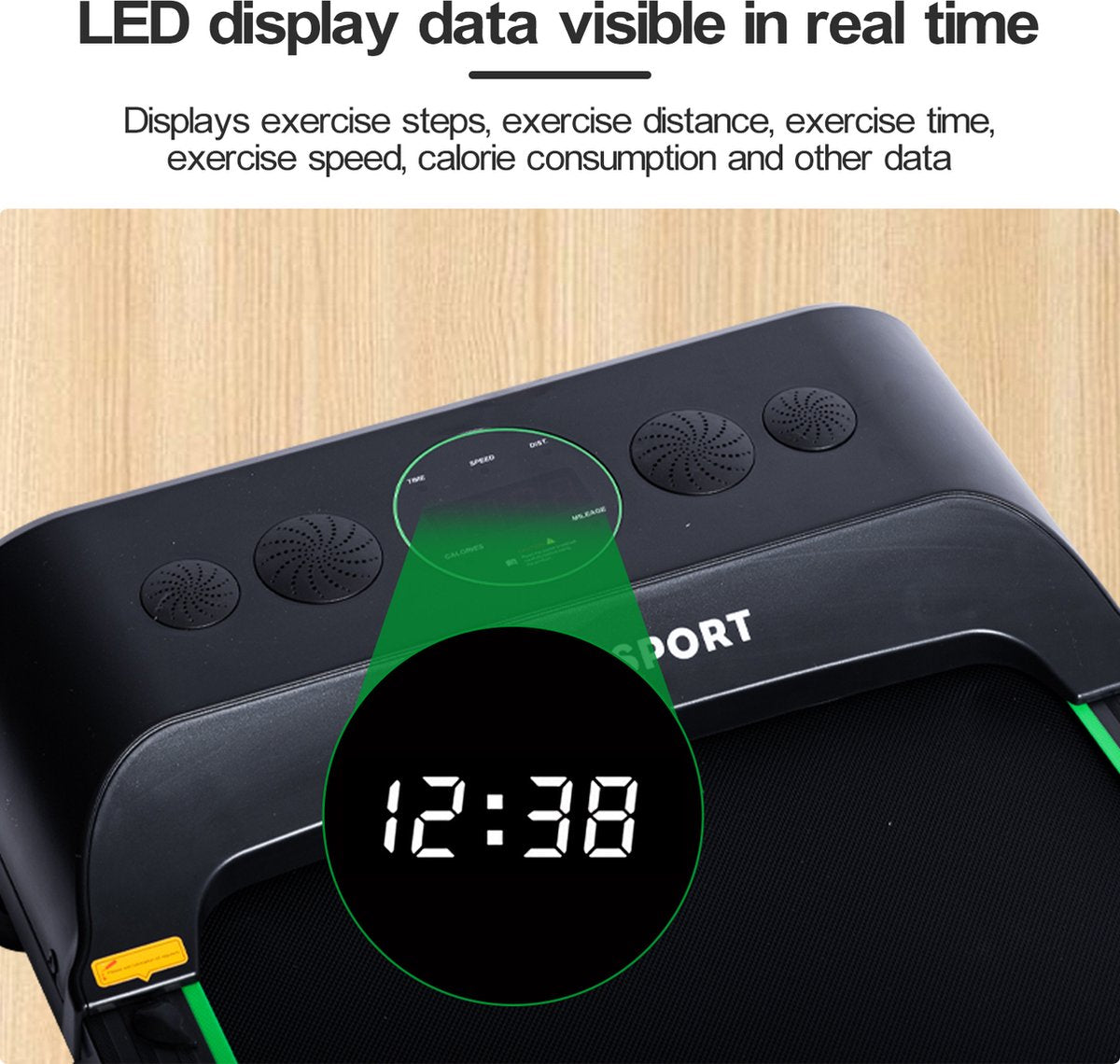 Loopband - 600W Motor - LCD scherm - Ingebouwde Bluetooth-luidspreker - Wandelband - Walking Pad - Treadmill