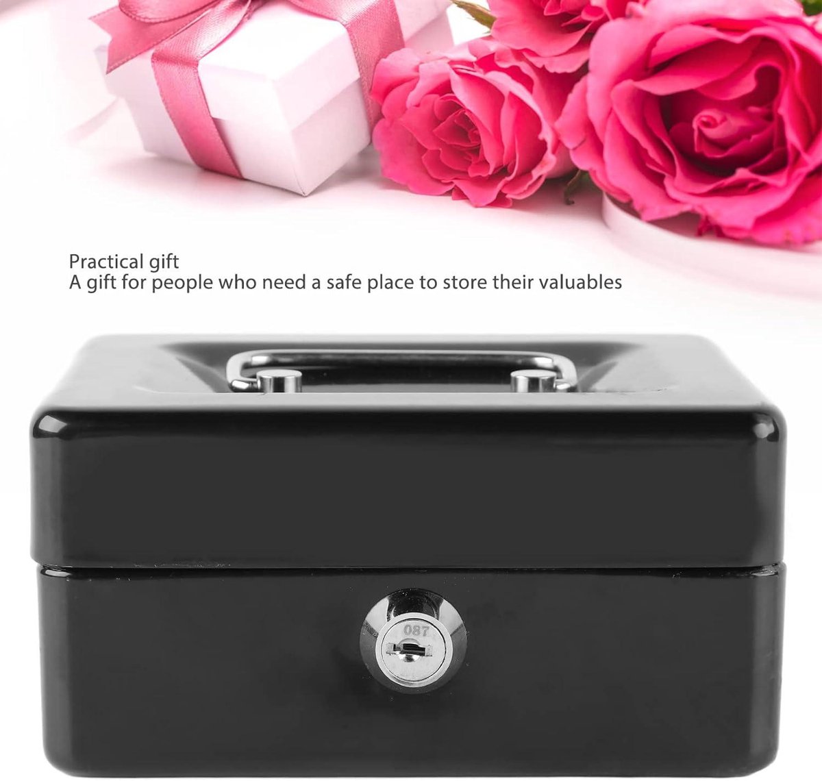 Cashbox Lock Fireproof Safe Metal Storage Box Keys Money Document Home Car Safe Fireproof