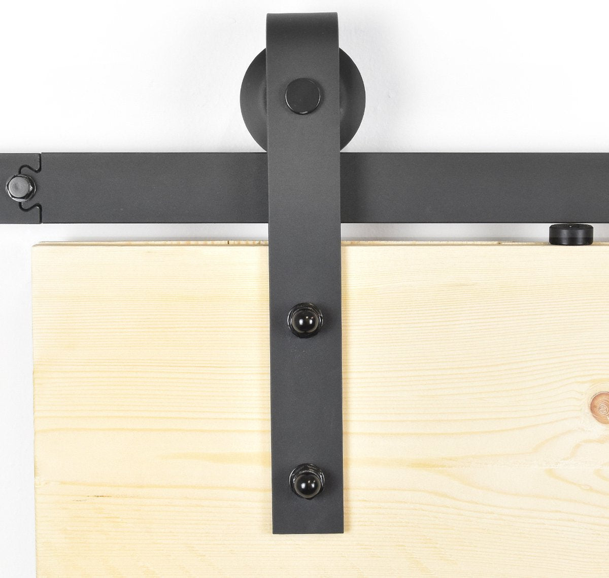 Barnwoodweb Sliding Door System Straight for 2 doors - Complete set - 380 cm rail - Black