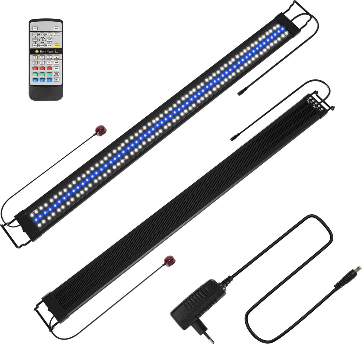 45W LED aquariumverlichting met timer voor zoutwateraquaria RGB decoratie waterdicht, 120-150CM, Incl. Afstandsbediening
