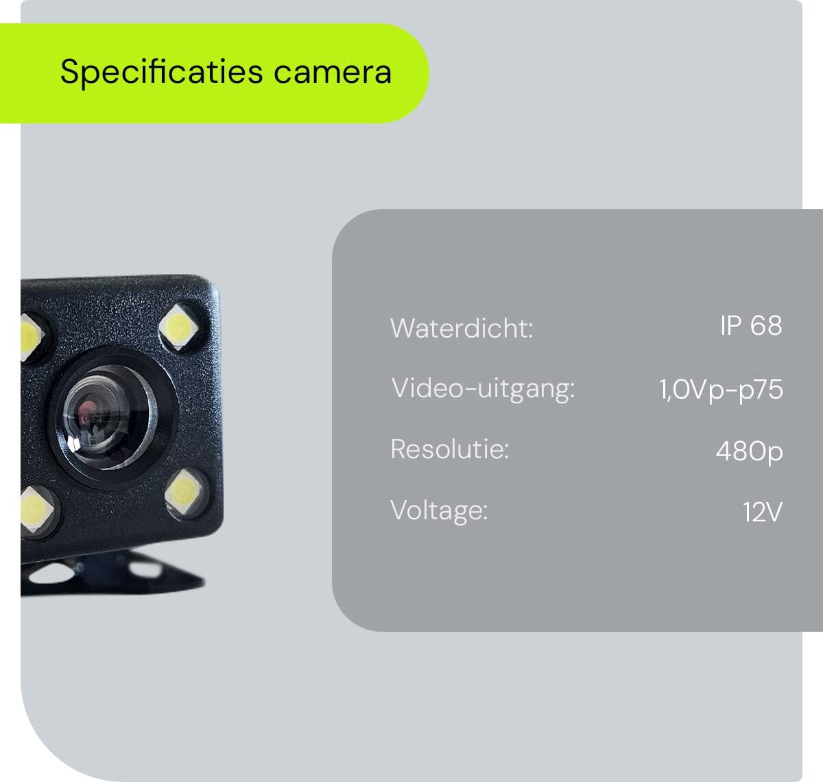 Wireless Reversing Camera with Night Vision - Parking Aid - 5 inch HD Ready - Complete set