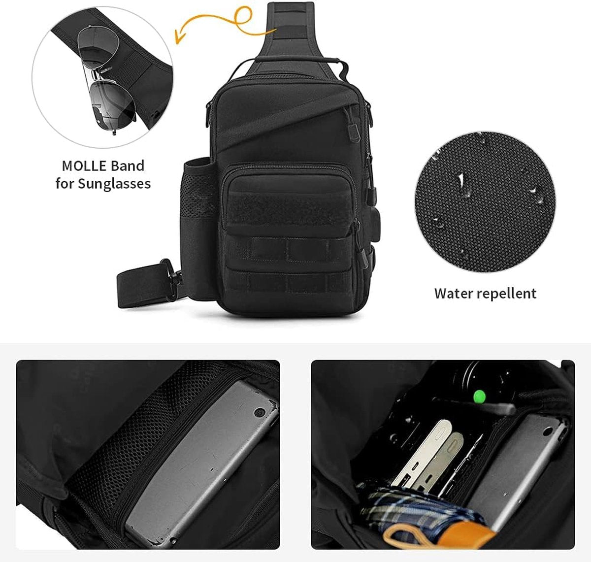 Chest Bag Shoulder Bag Tactical Chest Bag Army Crossbody Bag Shoulder Bag Mini Backpack Single Shoulder Bag for Travel Hiking Camping