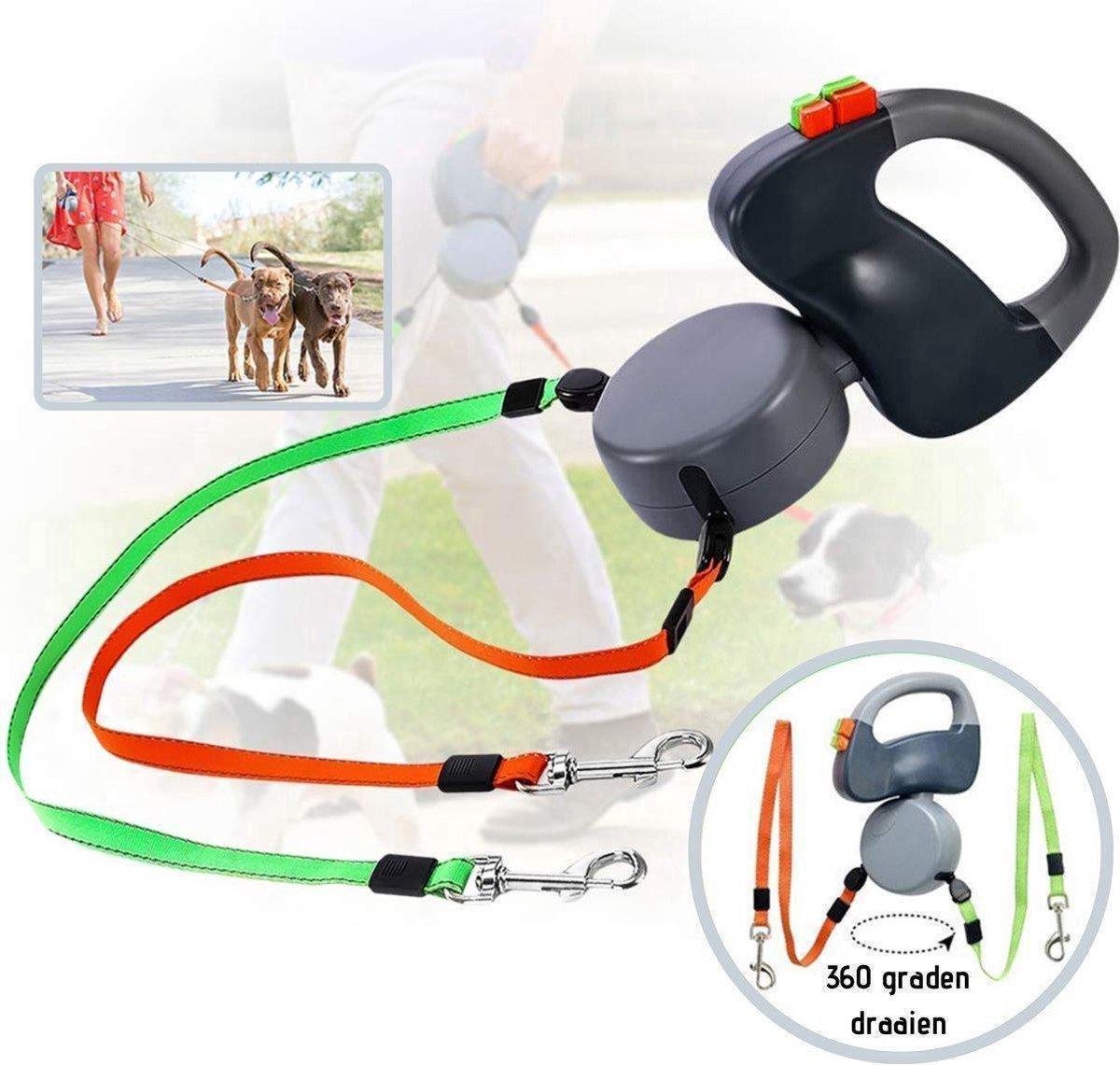 Dual Dog Leash For Two Dogs - Grey - Up to 22 kg (per dog) - 300 cm