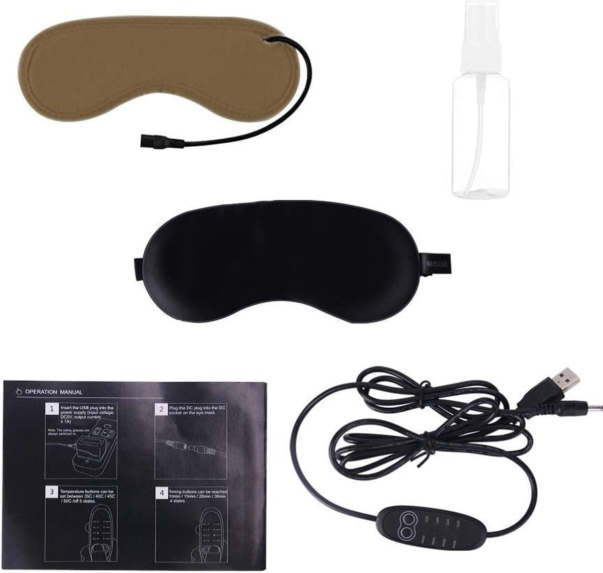 Heated Eye Mask - 4 Modes - Black - Electric Eye Mask - Eye Mask - Eye Mask for Puffiness - Sleep Mask - Dry Eyes