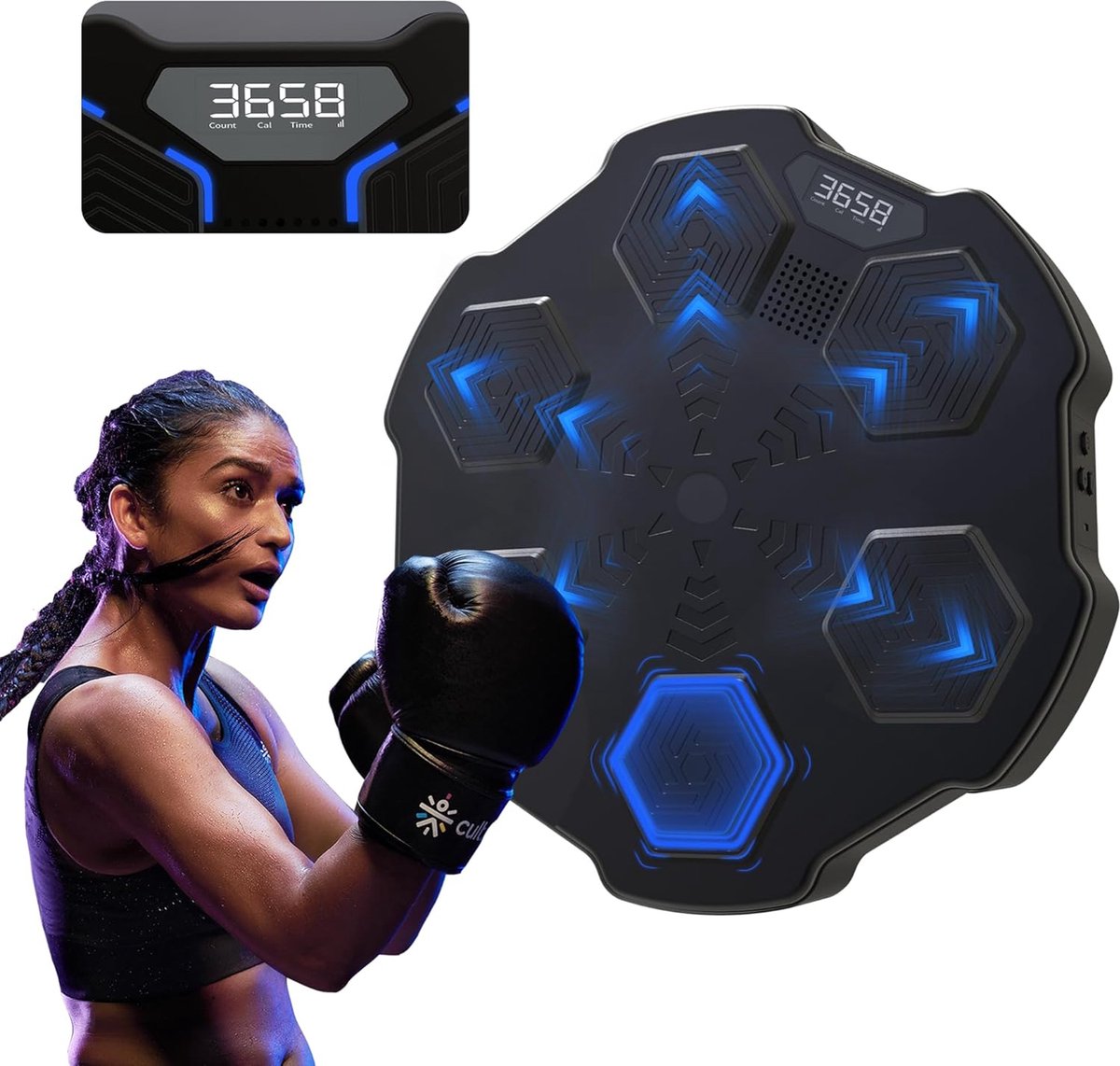 Smart Music Boxing Machine - 8 Training Levels - Includes Gloves - Intelligent Punching Bag - Bluetooth Connection - Digital Boxing Machine with Music - Punching Ball - Box Machine - Level Training - Boxing - Fitness