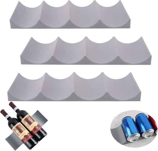 Wine Rack European Style Plastic Wine Bottle Display Stacking Mat - Wine Bottle Stacker - Wine Holder Display Mat Kitchen Refrigerator Restaurant Bar - Grey