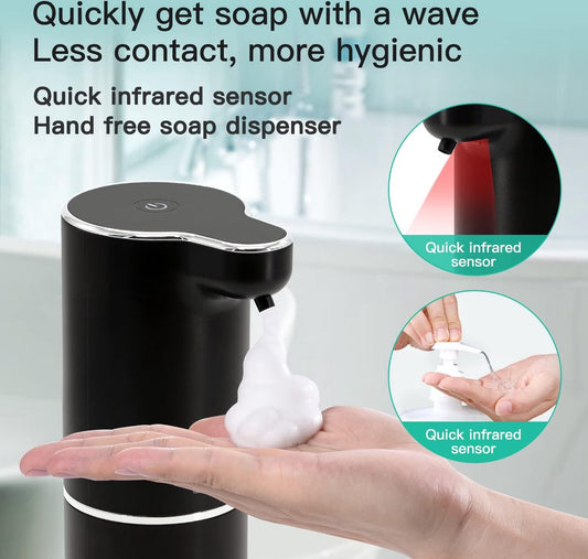 DiverseGoods Zeepdispenser, automatisch, wandmontage met sensor, elektrische zeepdispenser met inductie, infraroodset en USB-opladen, IPX5 waterdicht, bewegingssensor Geschikt voor keuken en badkamer